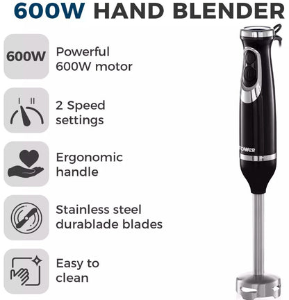 TOWER 600 WATT HAND BLENDER BLACK | T12076