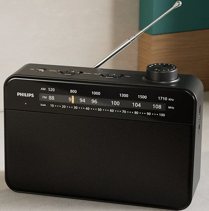PHILIPS PORTABLE RADIO FM-MW MAINS OR BATTERY BLK | TAR2509-10