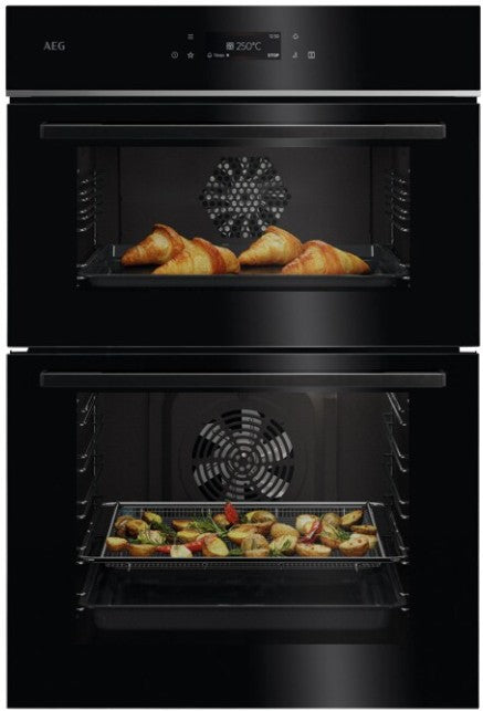AEG BUILT IN DOUBLE OVEN BLACK | TE7CP61B