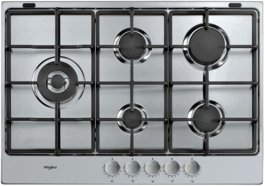 WHIRLPOOL 73CM GAS HOB 5 BURNERS ST/STEEL | TGML761IX