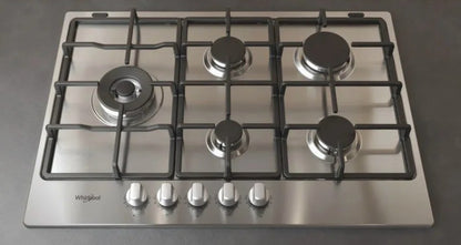 WHIRLPOOL 73CM GAS HOB 5 BURNERS ST/STEEL | TGML761IX