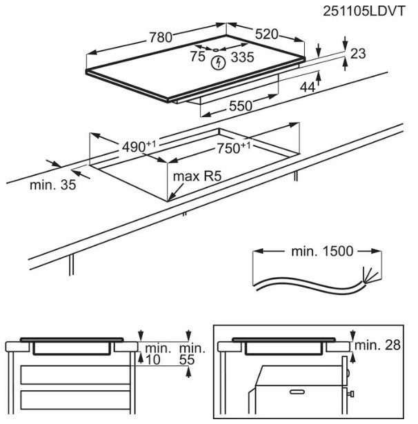 AEG 80CM INDUCTION HOB | TK85IMOOFB