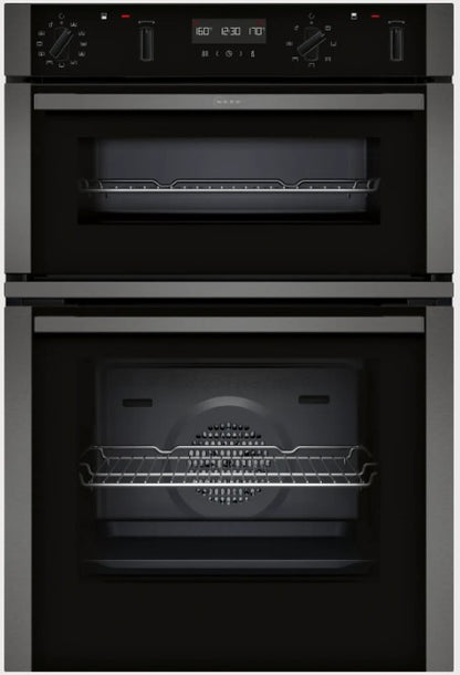NEFF BUILT IN DOUBLE OVEN PYROLYTIC BLACK-GRAPHITE | U2ACH7AG7B