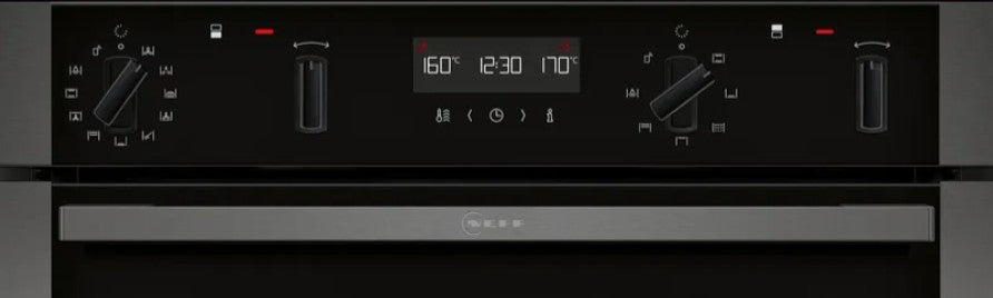 NEFF BUILT IN DOUBLE OVEN PYROLYTIC BLACK-GRAPHITE | U2ACH7AG7B