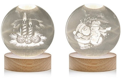 8CM USB LIT 3D ETCHED GLASS BALL  | UB261155WW