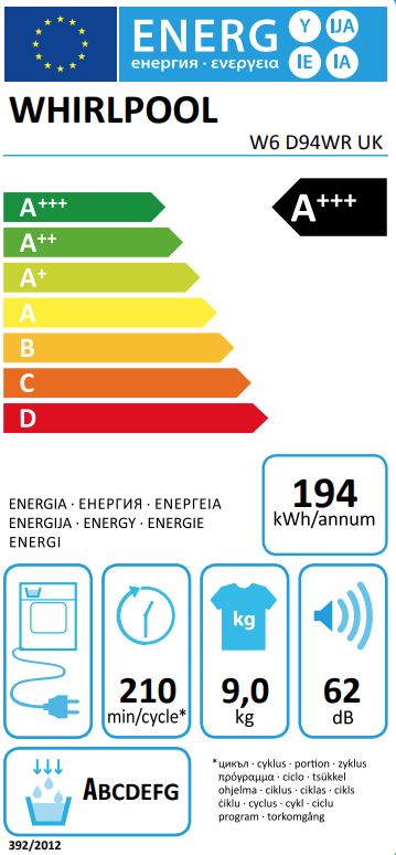 WHIRLPOOL SUPREME CARE 9KG HEATPUMP 3D DRYER WHITE | W6D94WR