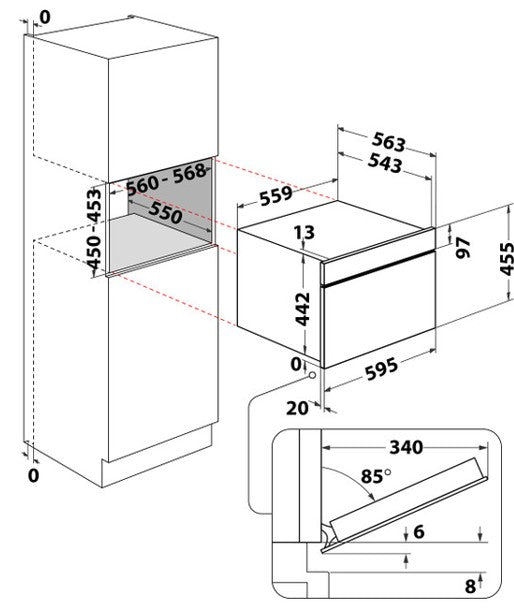 WHIRLPOOL W7 BUILT IN COMBI MICROWAVE BLACK | WCW707HTSBUK