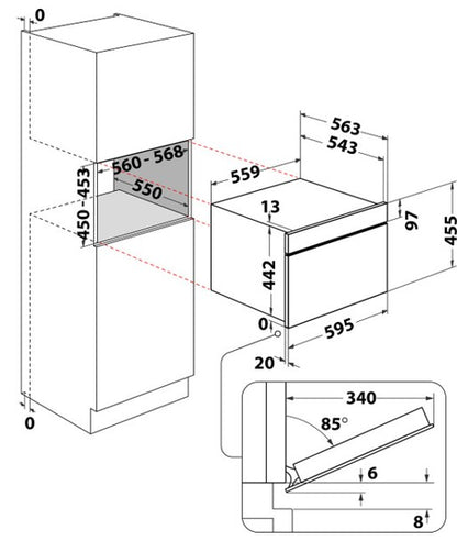 WHIRLPOOL W7 BUILT IN COMBI MICROWAVE BLACK | WCW707HTSBUK