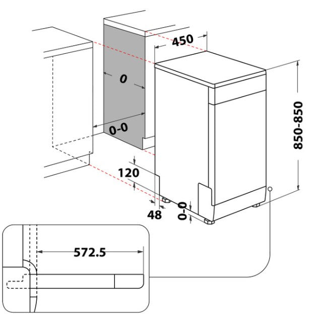 WHIRLPOOL 45CM SLIMLINE 9 PLACE DISHWASHER ST ST | WF9E2B19X