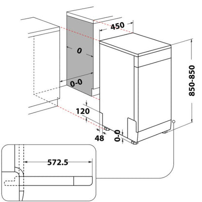 WHIRLPOOL 45CM SLIMLINE 9 PLACE DISHWASHER ST ST | WF9E2B19X