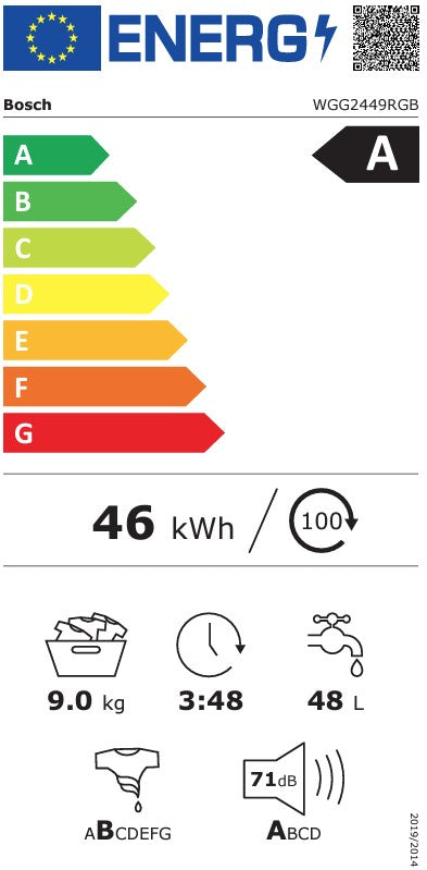 BOSCH 9KG 1400RPM WASHING MACHINE GRAPHITE | WGG2449RGB