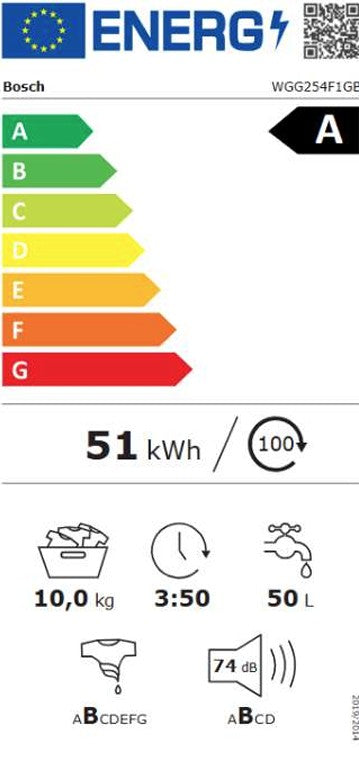 BOSCH SERIES 6- 10KG IDOS 1400RPM WASHING MACH WH | WGG254F1GB