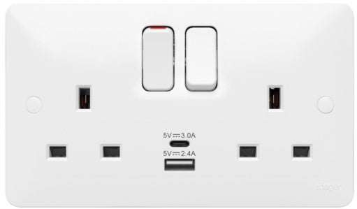 USB A+C PORTS SWITCHED SOCKET 2G | WMSS82USBAC