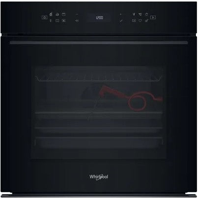 WHIRLPOOL W7 BUILT IN SINGLE PYROLYTIC OVEN BLACK | WOI78FPT1SBA
