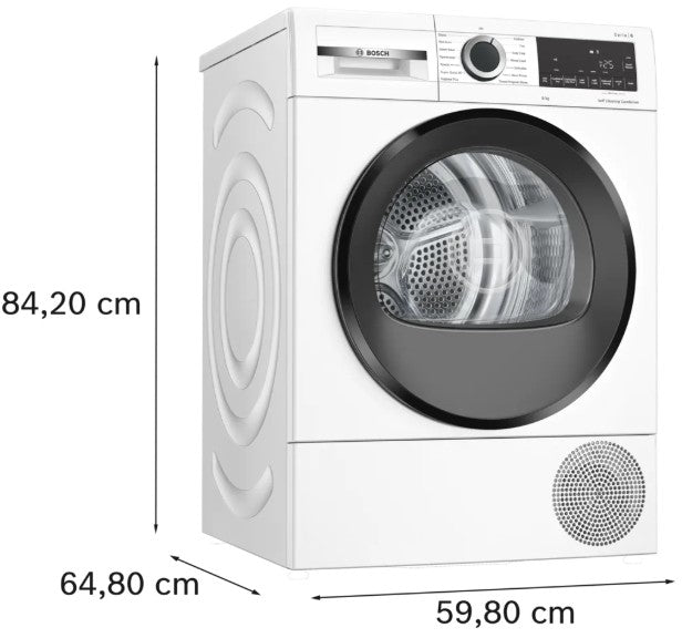 BOSCH 9KG HEAT PUMP CONDENSER DRYER WHITE  | WQG24500GB