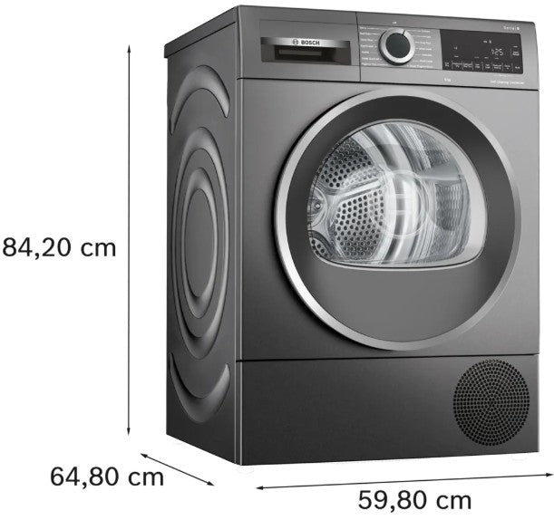 BOSCH 9KG HEAT PUMP CONDENSER DRYER GRAPHITE | WQG245R1GB