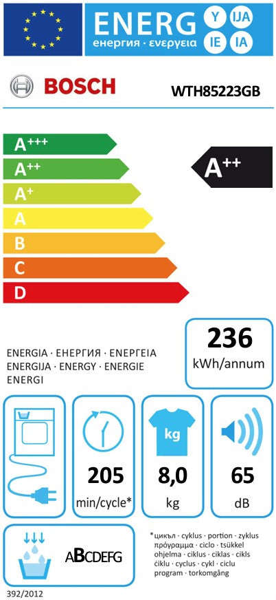BOSCH 8KG HEAT PUMP DRYER WHITE | WTH85223GB