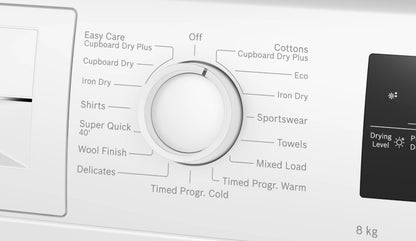 BOSCH SERIES-4 8KG HEAT PUMP DRYER WHITE | WTH85225IE
