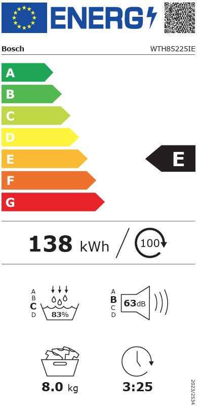 BOSCH SERIES-4 8KG HEAT PUMP DRYER WHITE | WTH85225IE